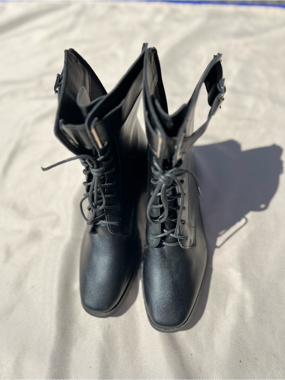 NEW Black Lace-Up Women's Combat Boots